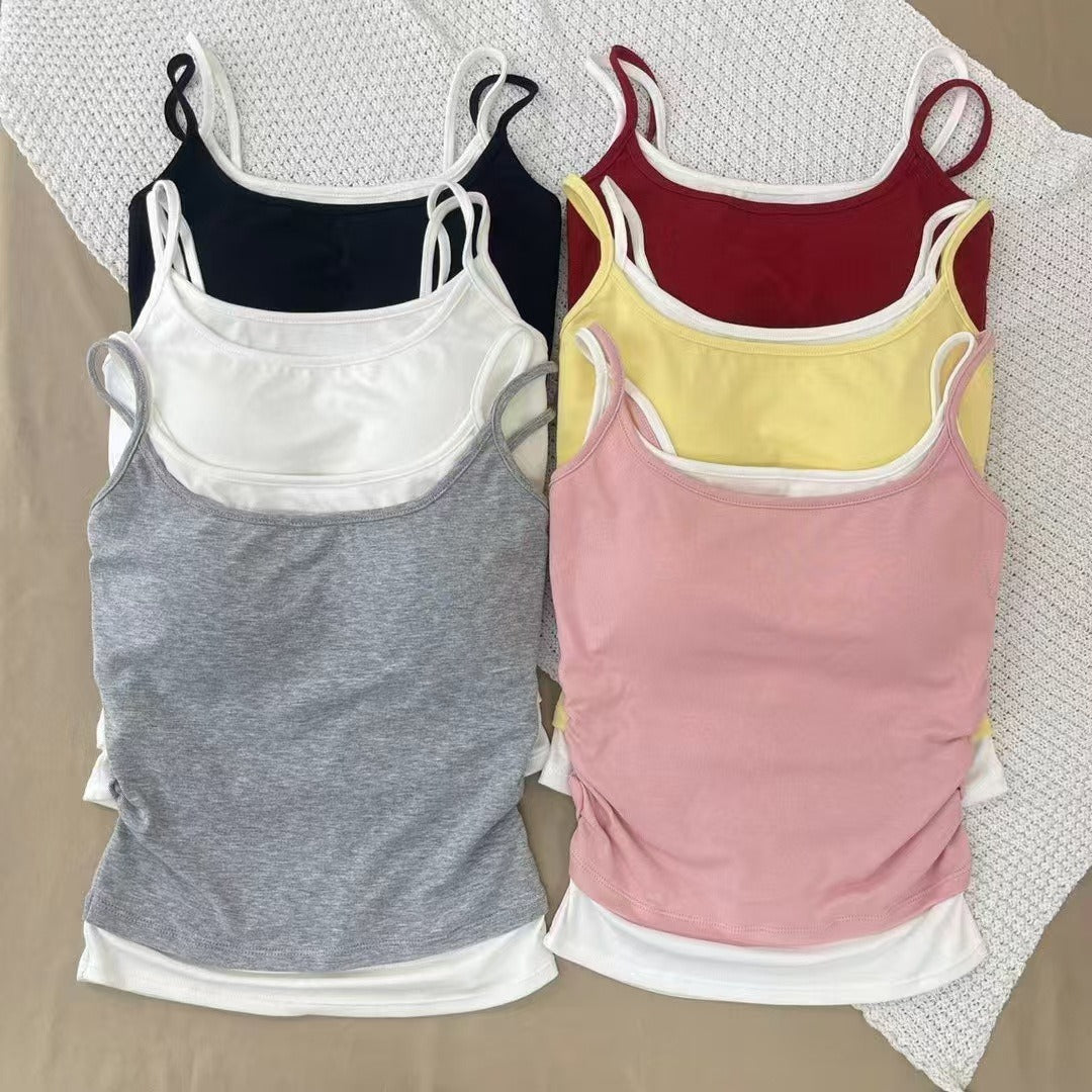 Color-Block Slim Fit Tank Top for Women – Cotton Blend | Casual Layering Piece