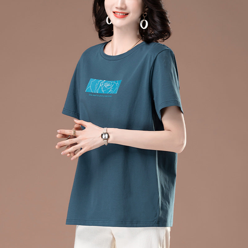 Relaxed Round Neck Top for Women – Cotton Spandex | Casual Modest Wear