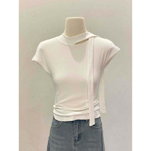 Chic Flutter Sleeve Top for Women – Polyester | Korean Style Modest Wear