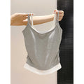 Color-Block Slim Fit Tank Top for Women – Cotton Blend | Casual Layering Piece
