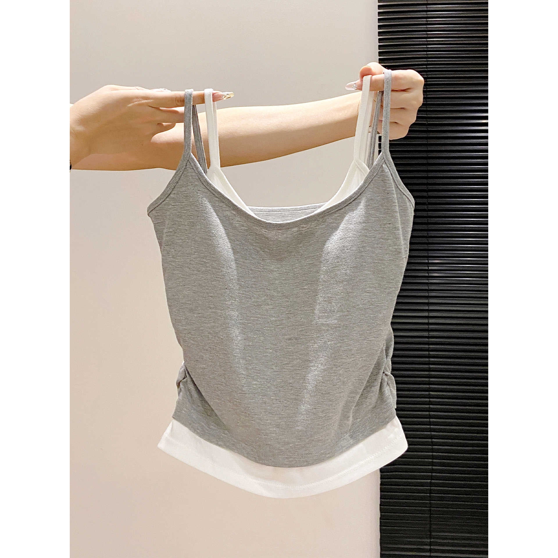 Color-Block Slim Fit Tank Top for Women – Cotton Blend | Casual Layering Piece