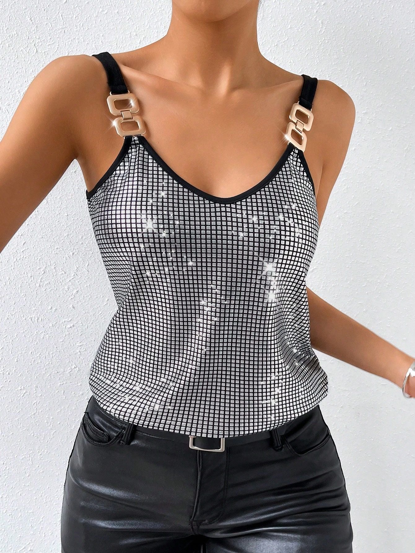 Wide Strap Loose Top for Women – Polyester | Streetwear Style