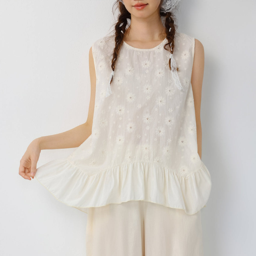 Irregular Hem Lace Top for Women – Cotton | Sweet Modest Casual Wear