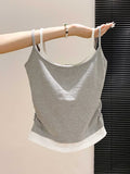 Color-Block Slim Fit Tank Top for Women – Cotton Blend | Commute Style Layering
