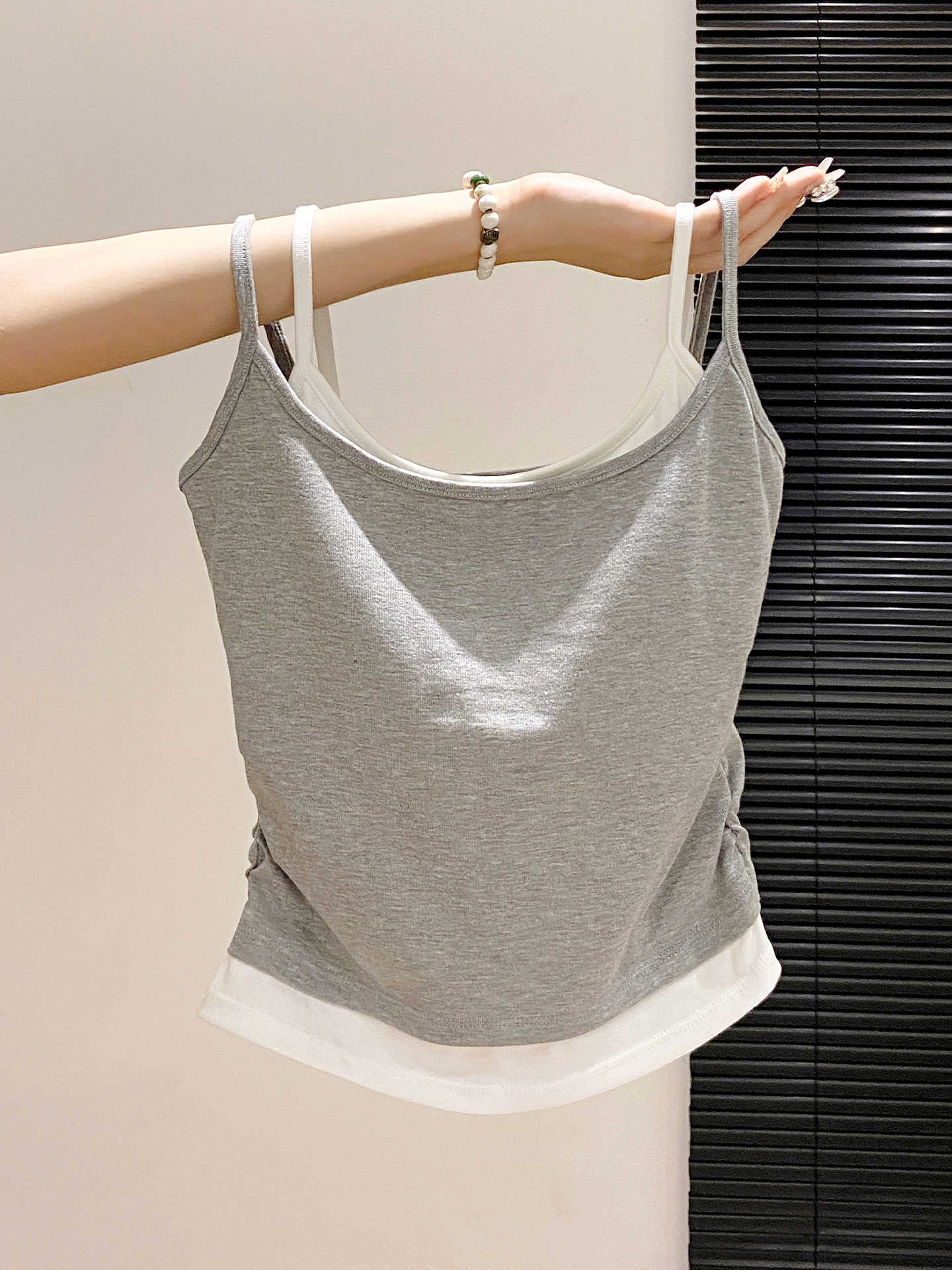 Color-Block Slim Fit Tank Top for Women – Cotton Blend | Commute Style Layering