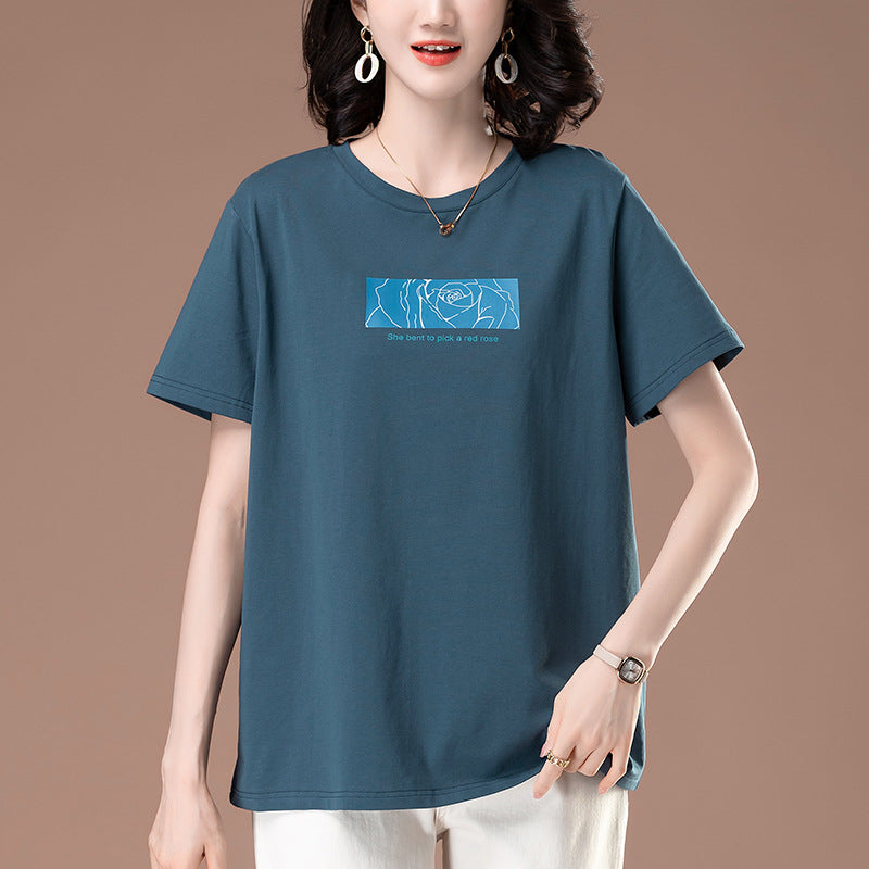 Relaxed Round Neck Top for Women – Cotton Spandex | Casual Modest Wear