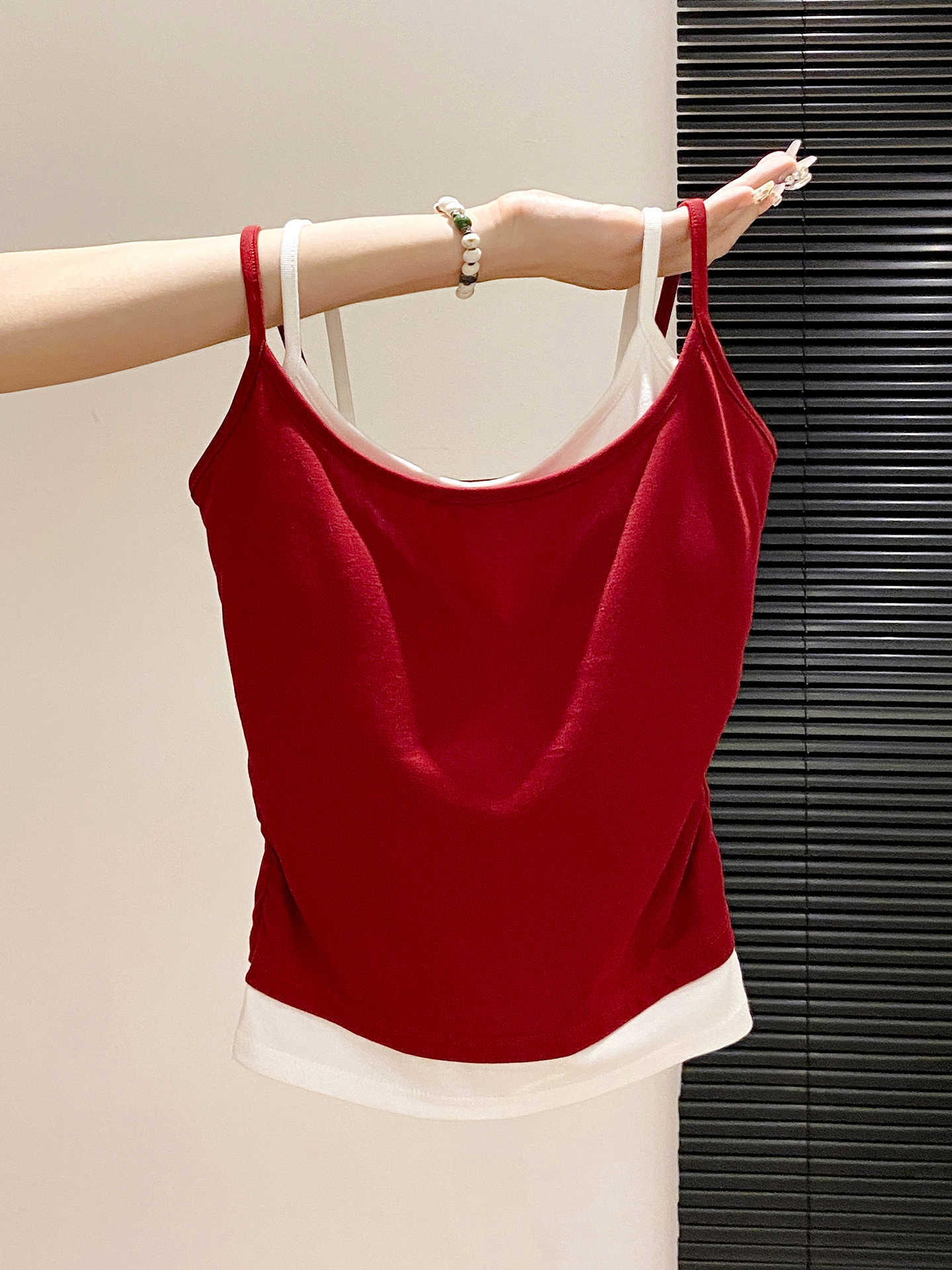 Color-Block Slim Fit Tank Top for Women – Cotton Blend | Commute Style Layering