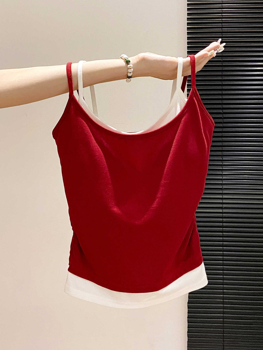 Color-Block Slim Fit Tank Top for Women – Cotton Blend | Casual Layering Piece