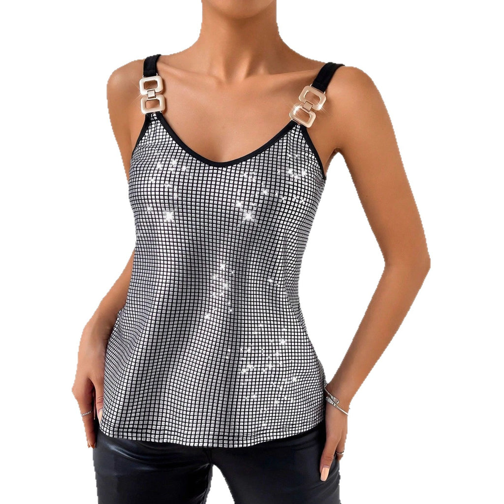 Wide Strap Loose Top for Women – Polyester | Streetwear Style