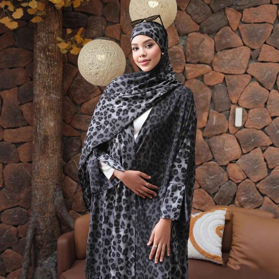 Loriya Floral Cardigan Abaya for Women – Polyester | Elegant Business Casual Modest Wear